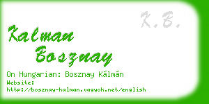 kalman bosznay business card