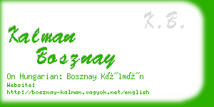 kalman bosznay business card